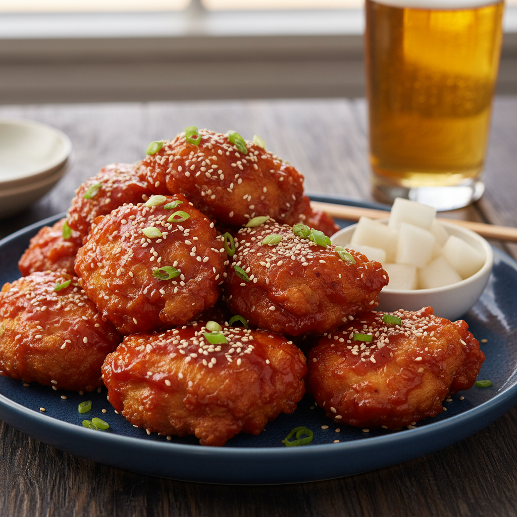 Close-up of fluffy, golden-brown homemade sous vide egg bites with bacon and Gruyère cheese, ready to eat on a rustic wooden board.
